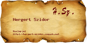 Hergert Szidor névjegykártya